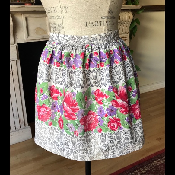 Vintage 1950’s Floral & Geometric Half Apron Holidays / Trad Wife / Grandkids - Picture 2 of 7